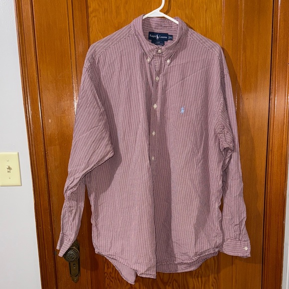 Ralph Lauren Men's Burgundy Checkered Shirt - Picture 1 of 4